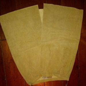 Split front suede skirt